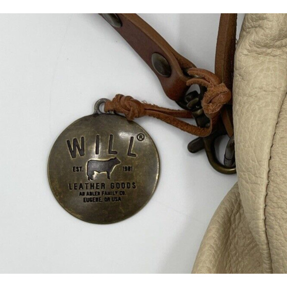 Will Leather Goods Handbag Beige Leather Magnetic Flap Pockets - Picture 3 of 11